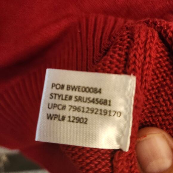 US Polo Assn Sweater Men's Large Red 1/4 Zip Classy Pullover Long Sleeve NWT $60 - Picture 6 of 13